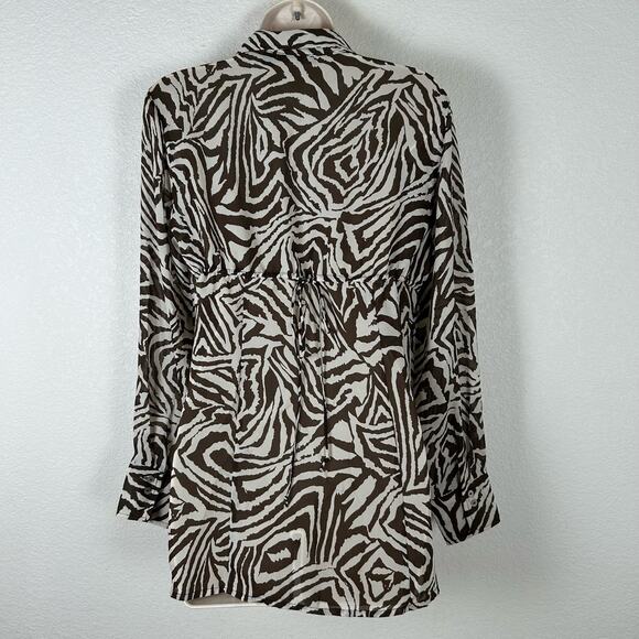 Essentials by Milano Women’s Sz S zebra lightweight animal print Bohemian Y2K - Picture 5 of 8